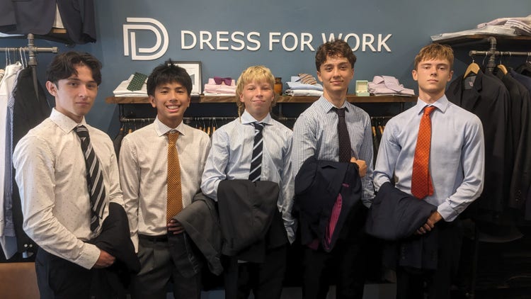 Students at Dress for Work excursion