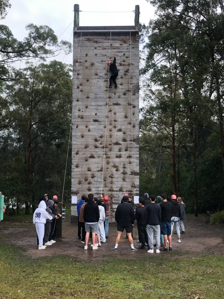 Year 11 camp - students abseiling